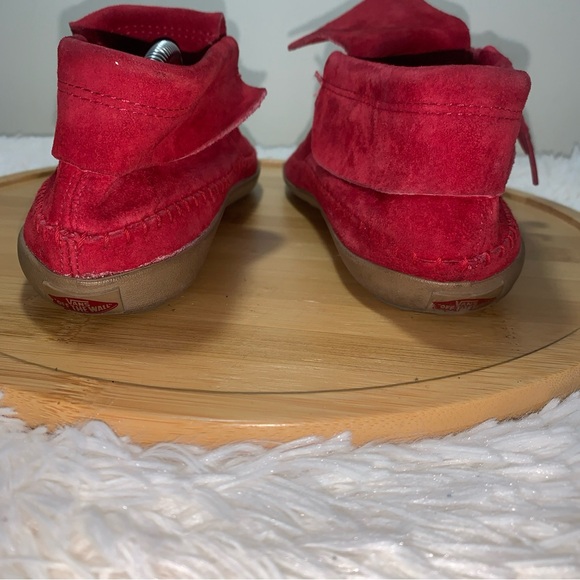 Vans Suede Moccasin Shoes Low Women’s Size 6 Red - Picture 4 of 8